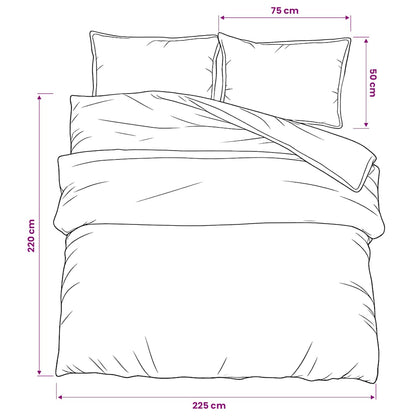 Duvet Cover Set Dark Grey 225x220 cm Cotton