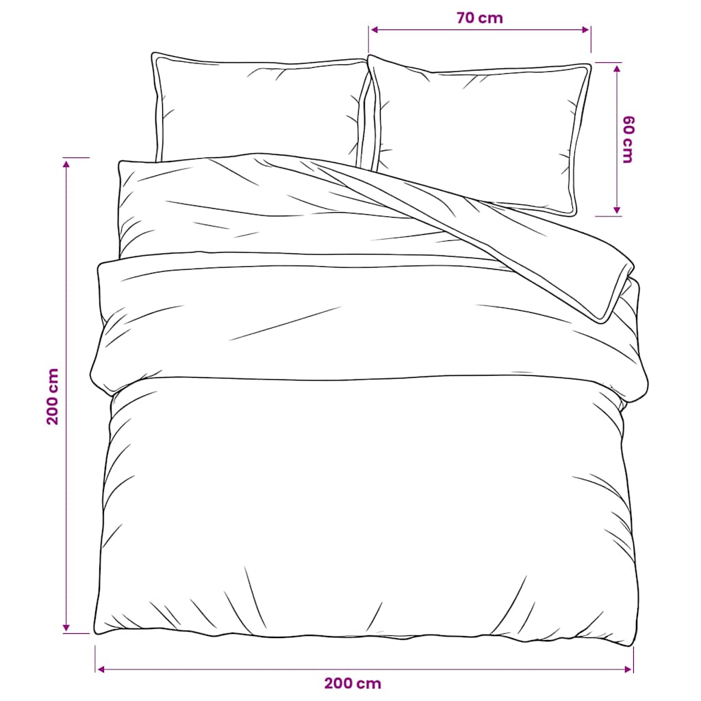 Duvet Cover Set Black and White 200x200 cm Cotton