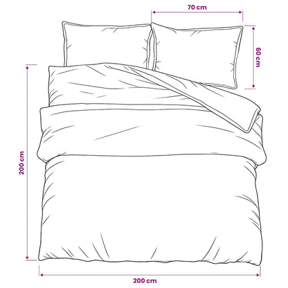 Duvet Cover Set Black and White 200x200 cm Cotton