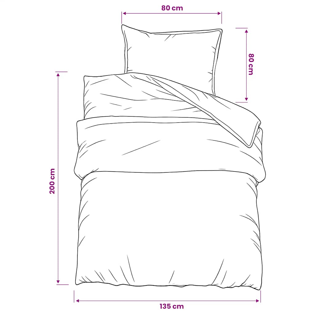 Duvet Cover Set Black and White 135x200 cm Cotton
