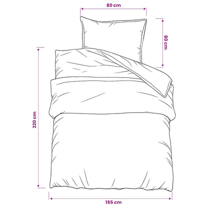 Duvet Cover Set Black and White 155x220 cm Cotton