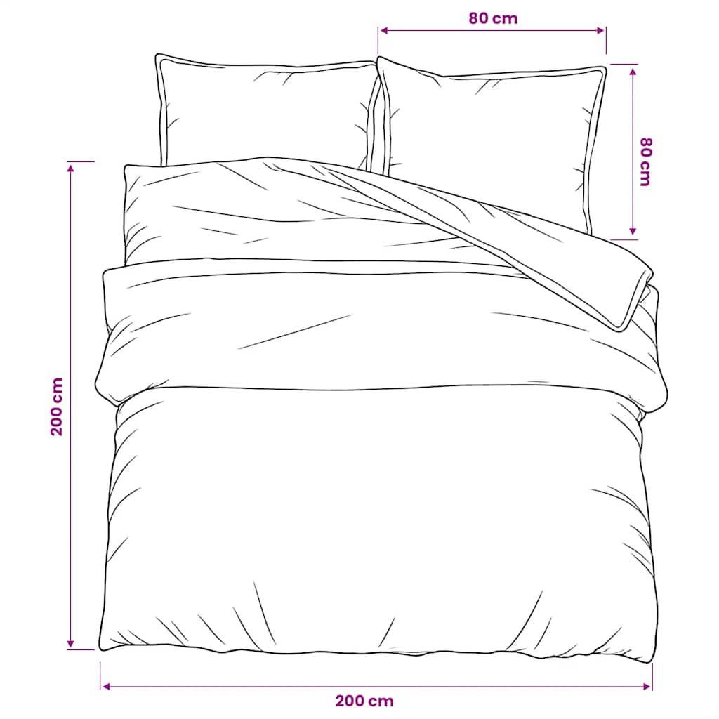 Duvet Cover Set Black and White 200x200 cm Cotton