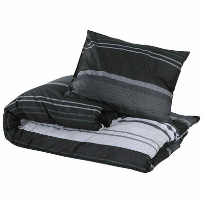 Duvet Cover Set Black and White 200x220 cm Cotton