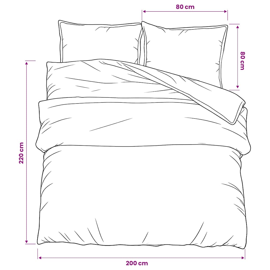 Duvet Cover Set Black and White 200x220 cm Cotton