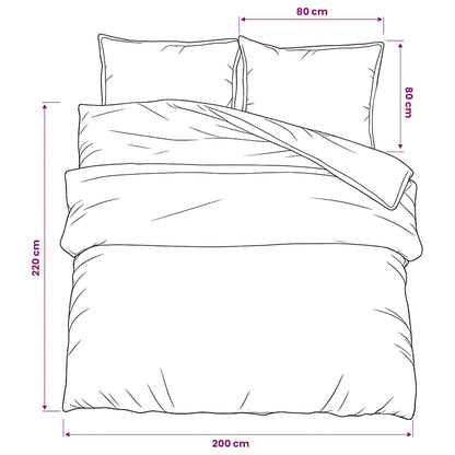 Duvet Cover Set Black and White 200x220 cm Cotton