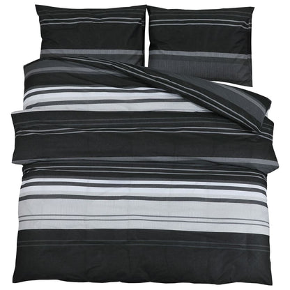 Duvet Cover Set Black and White 260x220 cm Cotton