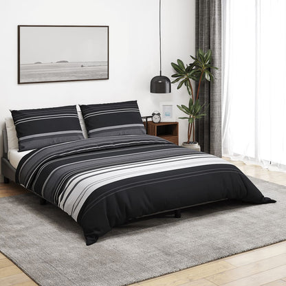 Duvet Cover Set Black and White 260x220 cm Cotton