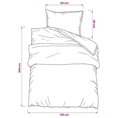 Duvet Cover Set Pink 135x200 cm Cotton