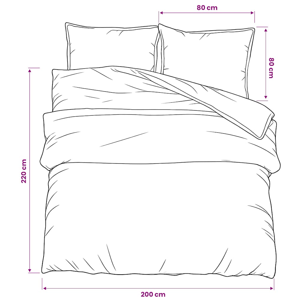 Duvet Cover Set Pink 200x220 cm Cotton