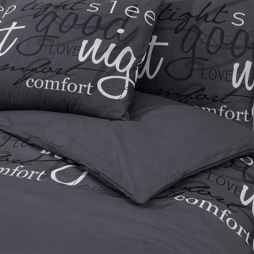 Duvet Cover Set Black 140x200 cm Cotton