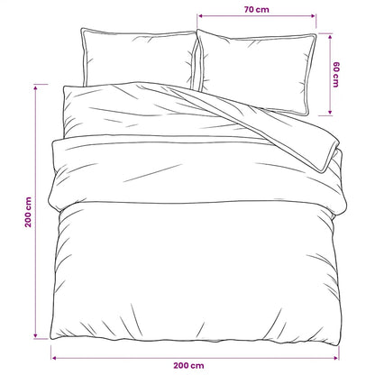 Duvet Cover Set Black 200x200 cm Cotton