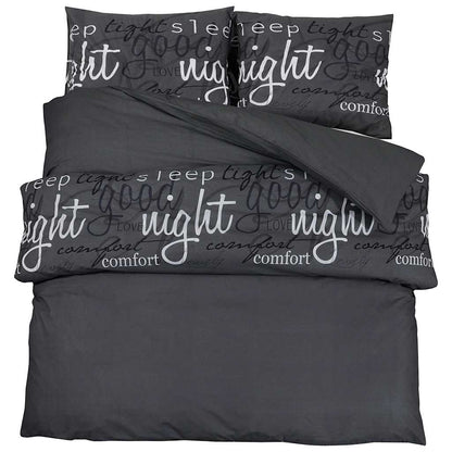 Duvet Cover Set Black 135x200 cm Cotton