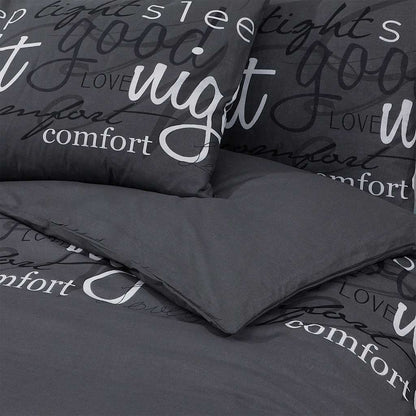 Duvet Cover Set Black 135x200 cm Cotton