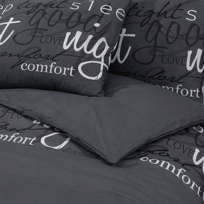 Duvet Cover Set Black 200x200 cm Cotton