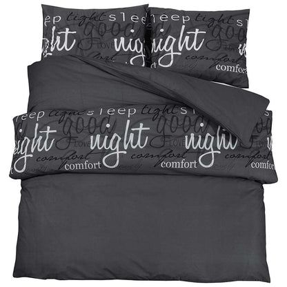Duvet Cover Set Black 200x220 cm Cotton