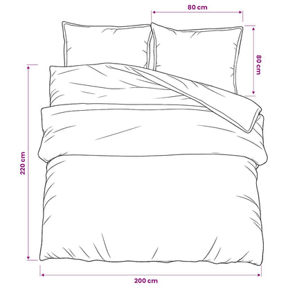 Duvet Cover Set Black 200x220 cm Cotton
