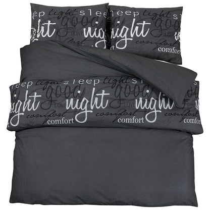 Duvet Cover Set Black 140x200 cm Cotton