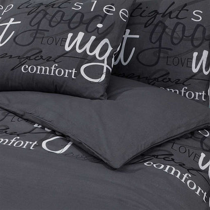 Duvet Cover Set Black 140x200 cm Cotton