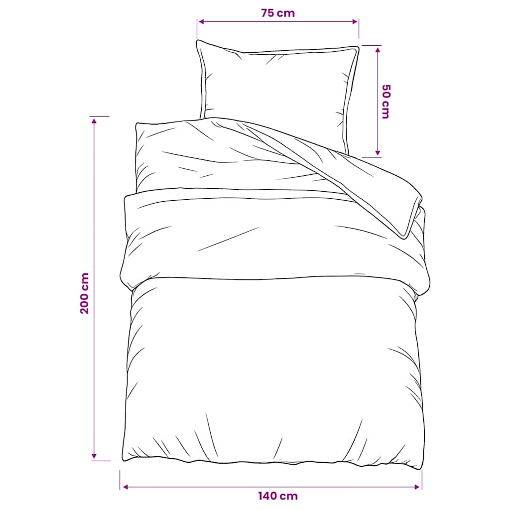 Duvet Cover Set Black 140x200 cm Cotton