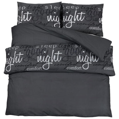 Duvet Cover Set Black 260x220 cm Cotton