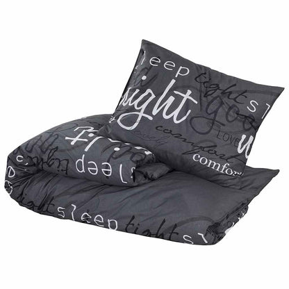 Duvet Cover Set Black 260x220 cm Cotton