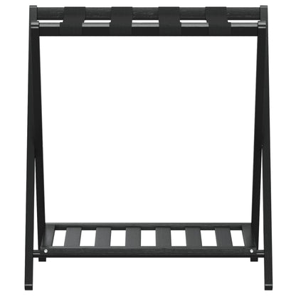 Luggage Rack Black 68x38x58 cm Bamboo