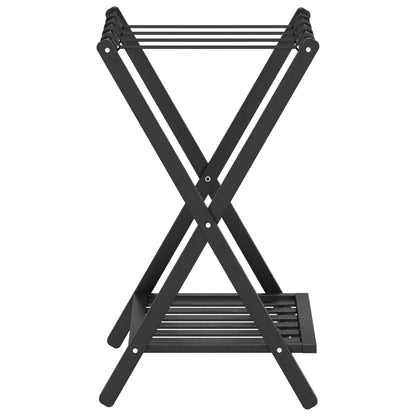 Luggage Rack Black 68x38x58 cm Bamboo
