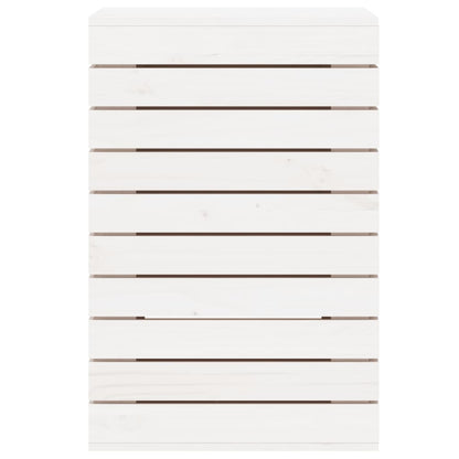 Laundry Basket White 44x44x66 cm Solid Wood Pine