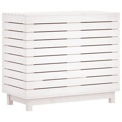 Laundry Basket White 88.5x44x76 cm Solid Wood Pine