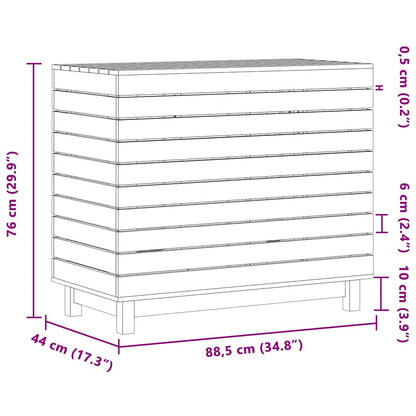 Laundry Basket White 88.5x44x76 cm Solid Wood Pine