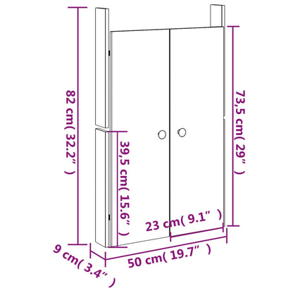 Outdoor Kitchen Doors MEPPEL 2 pcs 50x9x82 cm Solid Wood Pine