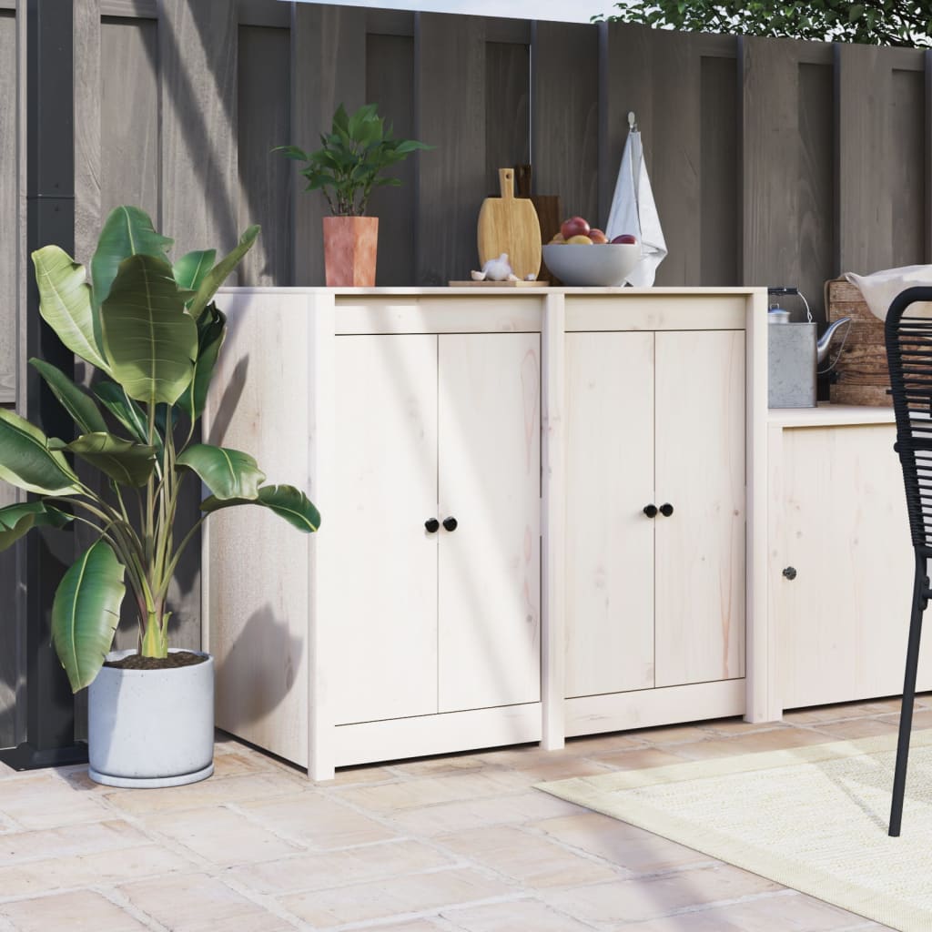 Outdoor Kitchen Doors MEPPEL 2 pcs White 50x9x82 cm Solid Wood Pine