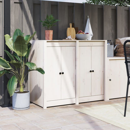 Outdoor Kitchen Doors MEPPEL 2 pcs White 50x9x82 cm Solid Wood Pine