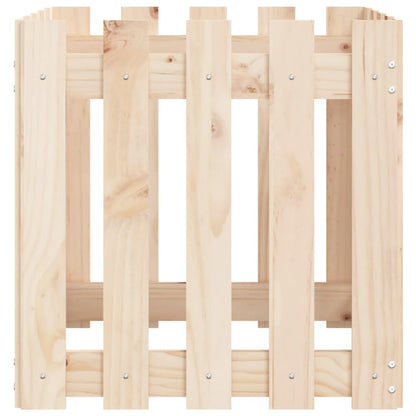 Garden Planter with Fence Design 50x50x50 cm Solid Wood Pine