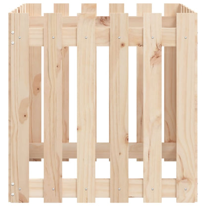 Garden Planter with Fence Design 60x60x60 cm Solid Wood Pine