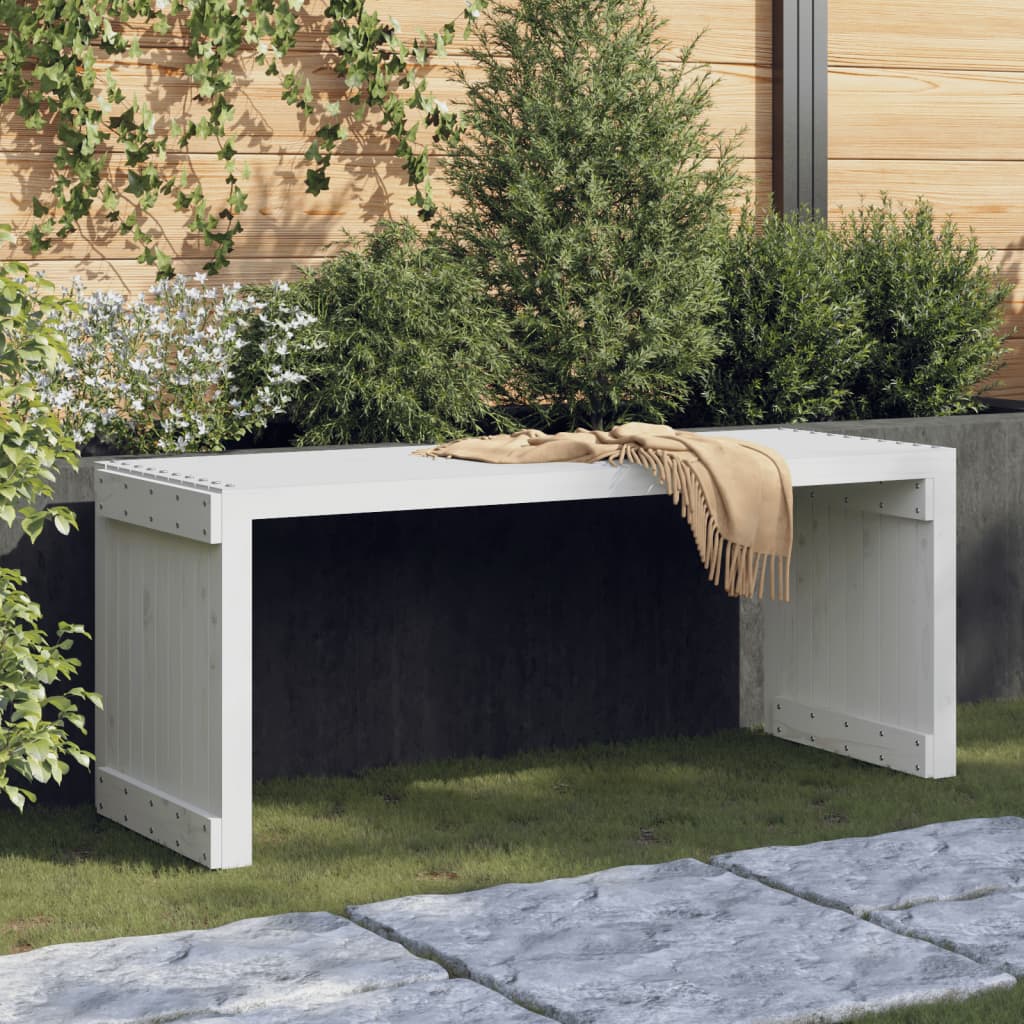 Garden Bench | White | Solid pine wood | Large | Extendable