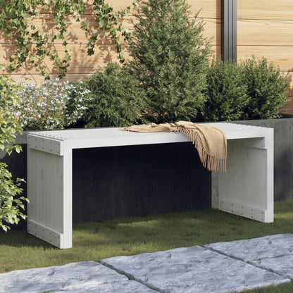 Garden Bench | White | Solid pine wood | Large | Extendable