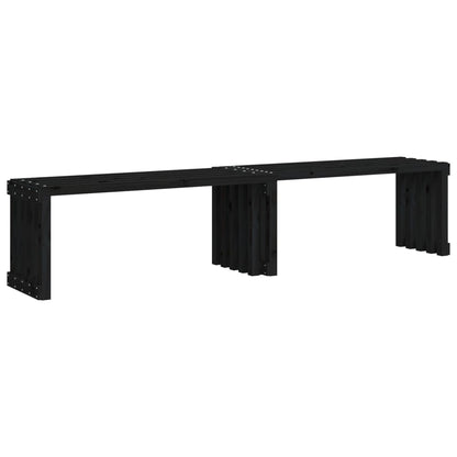 Garden Bench | Black | Solid pine wood | Large | Extendable