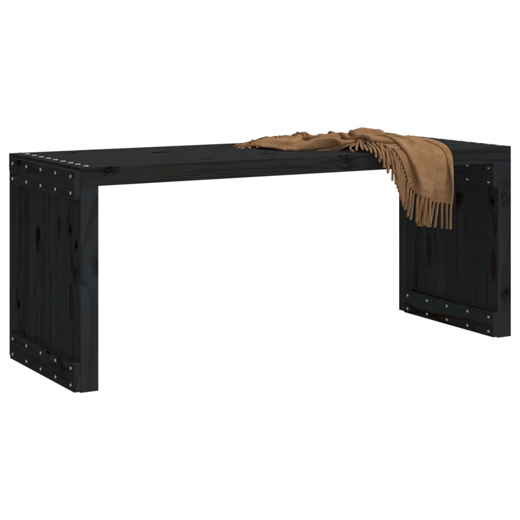 Garden Bench | Black | Solid pine wood | Large | Extendable