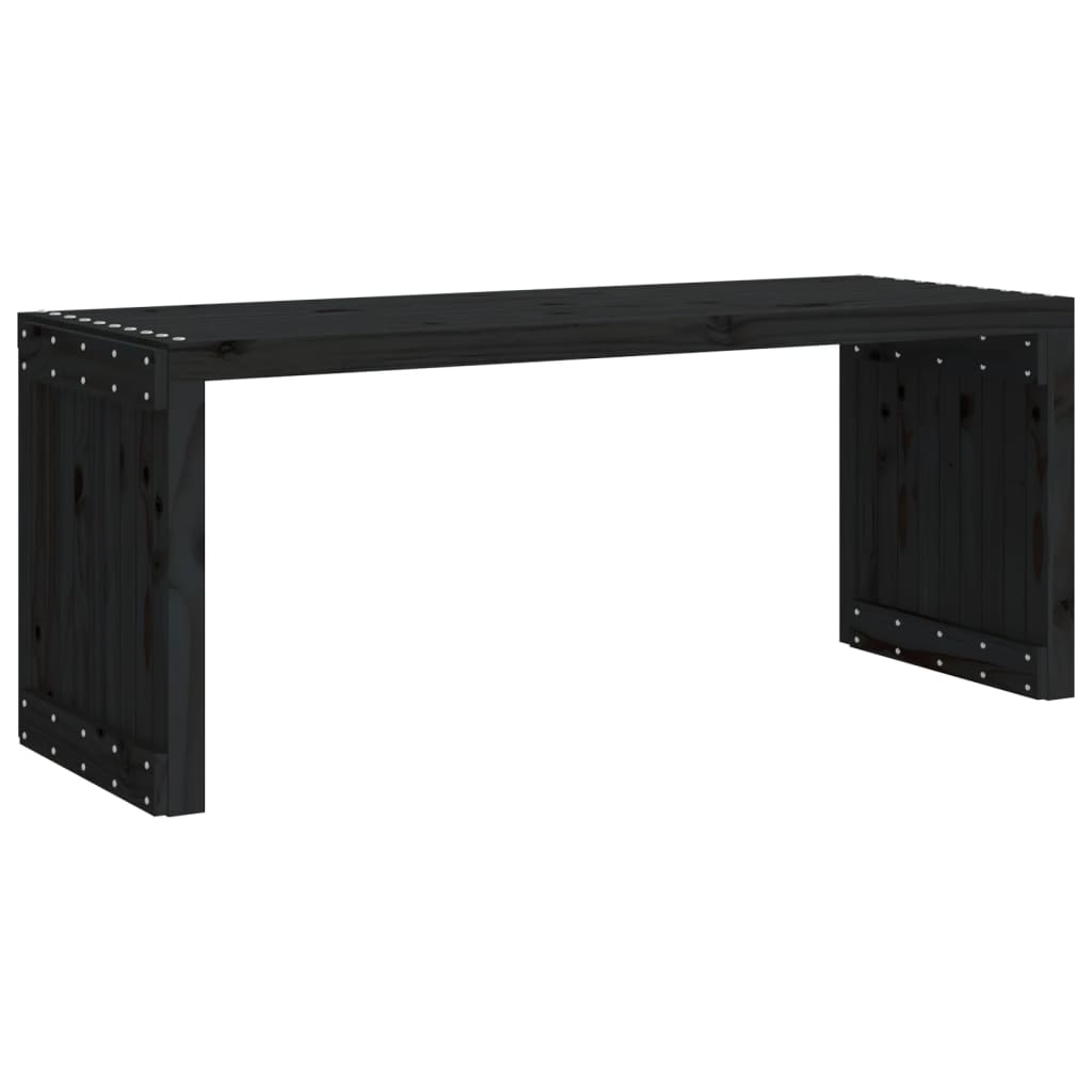 Garden Bench | Black | Solid pine wood | Large | Extendable