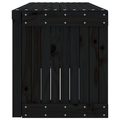 Garden Bench | Black | Solid pine wood | Large | Extendable