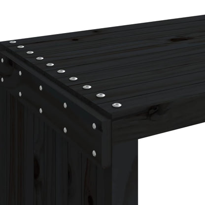 Garden Bench | Black | Solid pine wood | Large | Extendable