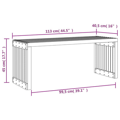 Garden Bench | Black | Solid pine wood | Large | Extendable