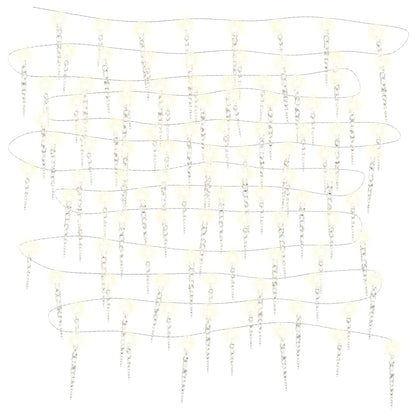 Christmas Icicle Light 100 LEDs Warm White 10 m Acrylic PVC