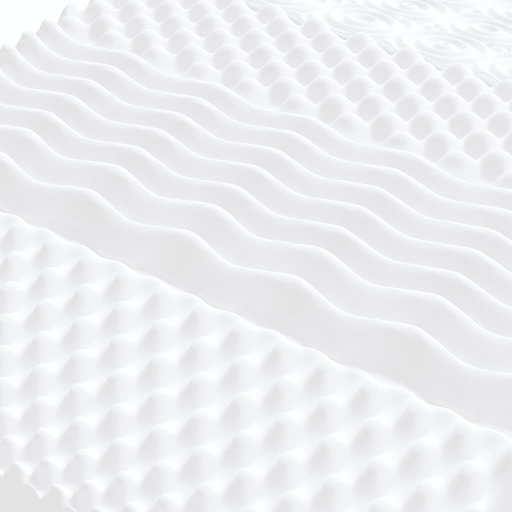 Foam Mattress White 90x190 cm 7-Zone Hardness 20 ILD
