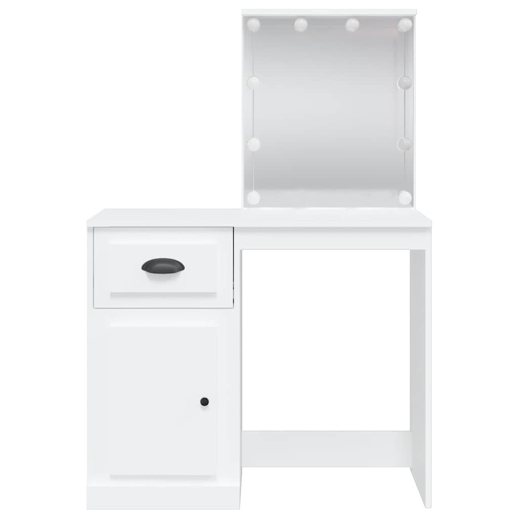 Dressing Table with LED Lights White 90x42x132,5 cm