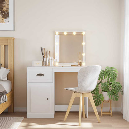Dressing Table with LED Lights White 90x42x132,5 cm