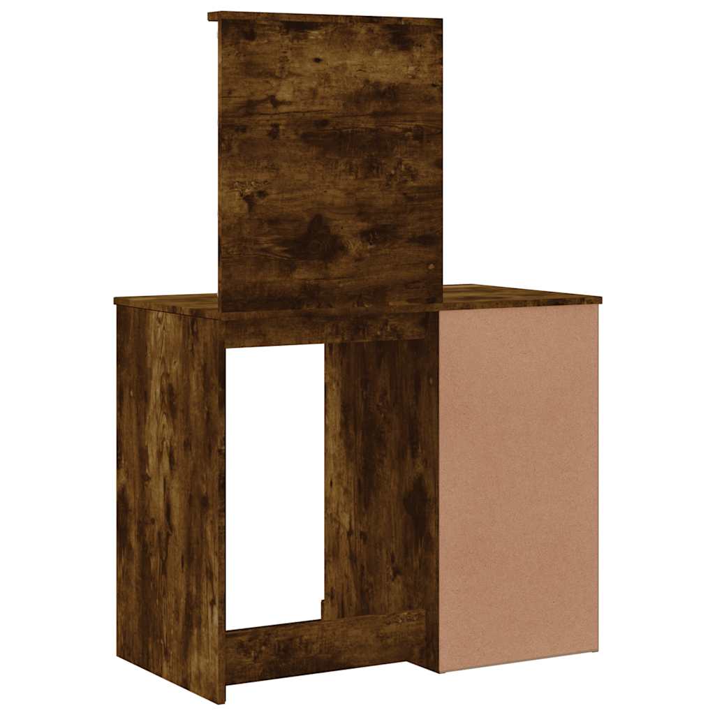 Dressing Table with LED Lights Smoked Oak 90x42x132,5 cm