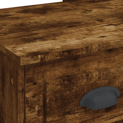 Dressing Table with LED Lights Smoked Oak 90x42x132.5 cm
