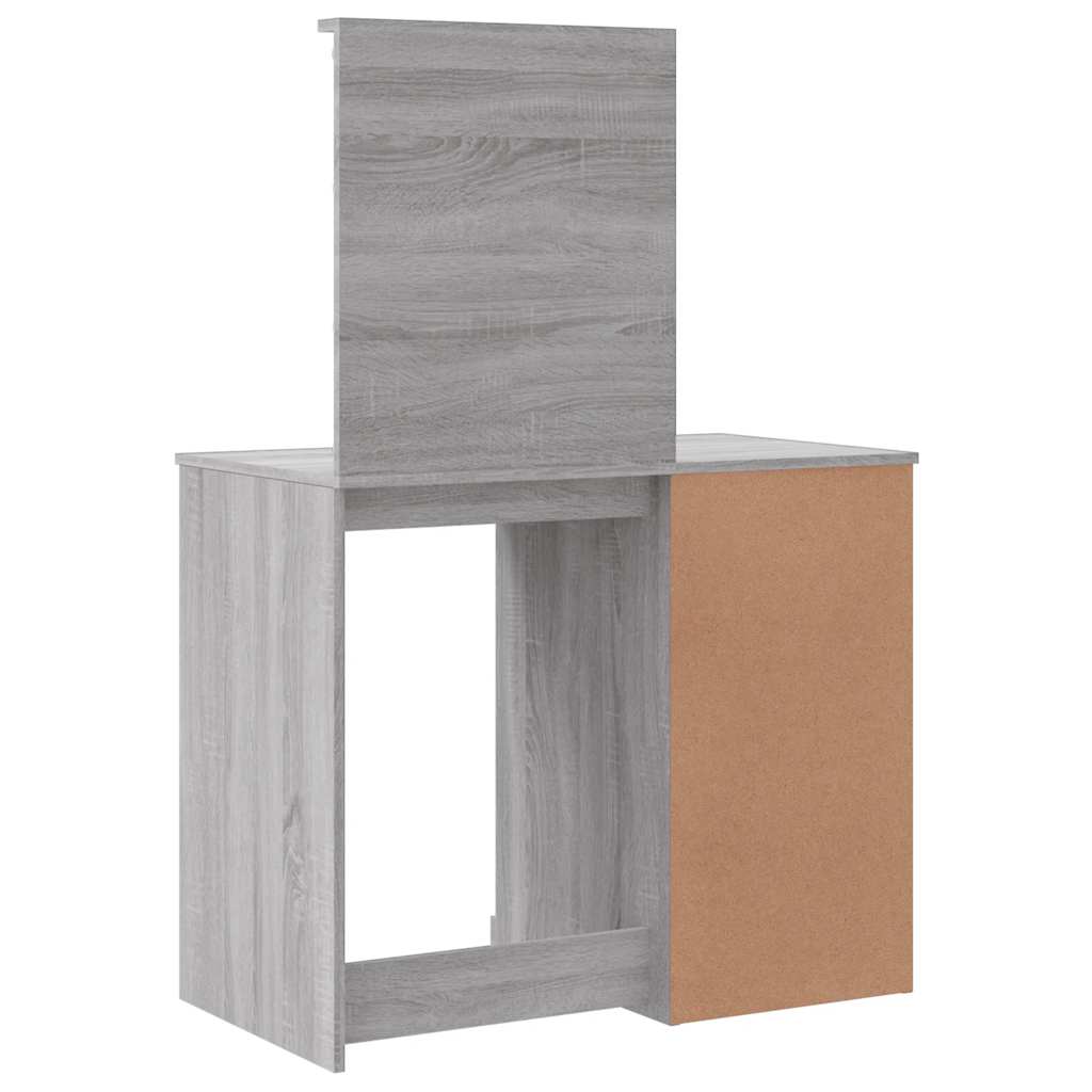 Dressing Table with LED Lights Grey Sonoma 90x42x132,5 cm